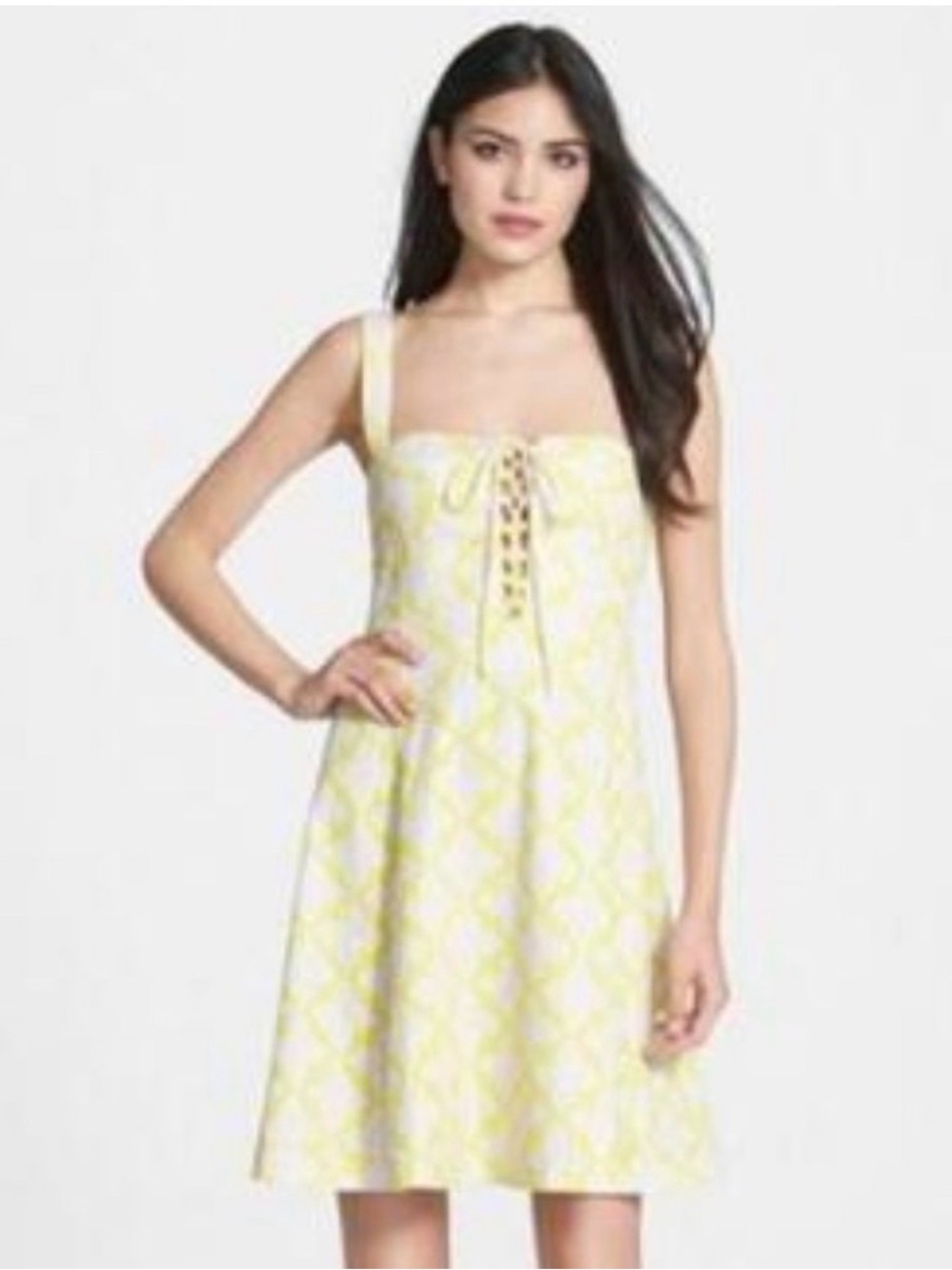DVF Diane Von Furstenberg
LUXE Lace Up Cotton Dress
Henna Diamonds Yellow